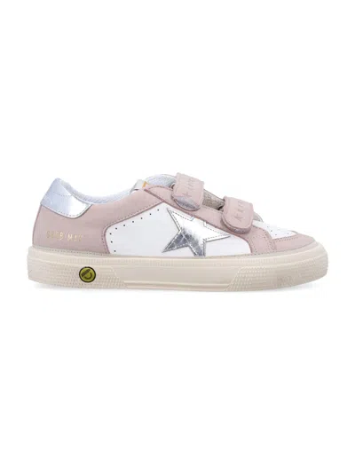 Golden Goose Kids' May School In White/light Pink