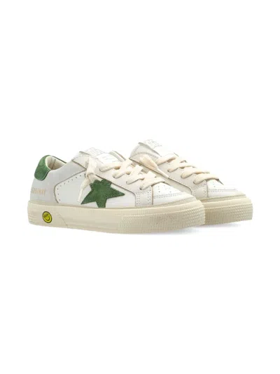 Golden Goose Kids' May Star-detail Leather Sneakers In White