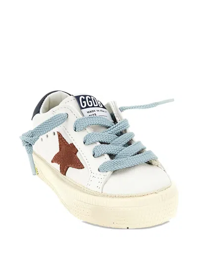Golden Goose Babies' May Star Lace-up Sneakers In White