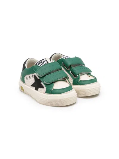 Golden Goose Kids' May School Leather Sneakers In White