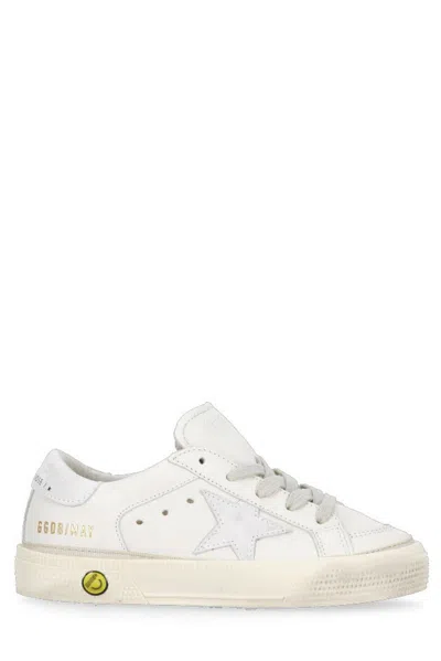 Golden Goose Babies' May Star Patch Sneakers In White