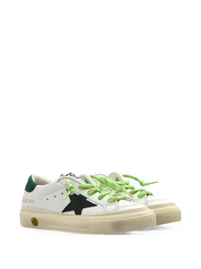 Golden Goose Kids' May Star-patch Sneakers In White