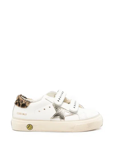 Golden Goose Kids' May Star-patch Sneakers In White