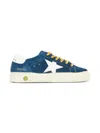 Golden Goose May Leather And Suede Sneakers In Blue