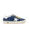 Golden Goose May Leather And Suede Sneakers In Blue
