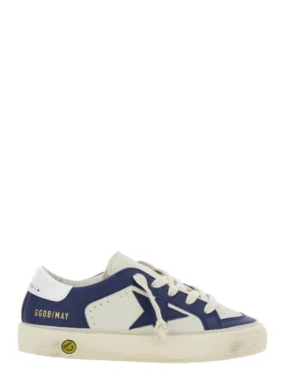 Golden Goose Kids' May With Double Quarter And Toe Leather Upper Star And Heel - Include Codice Gyf In Blu