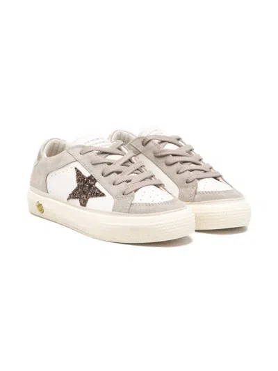 Golden Goose Kids' May With Double Quarter And Toe Sneakers In White
