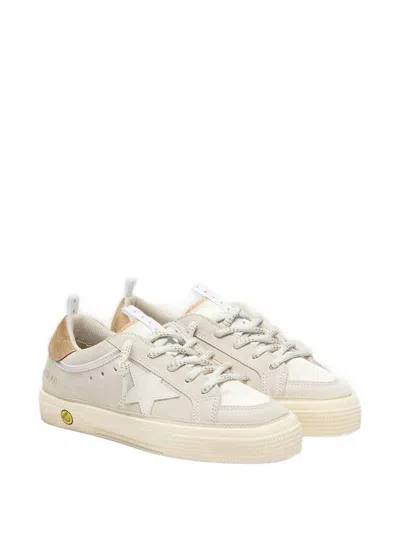 Golden Goose Kids' May Young Star-appliqué Sneakers In Neutral