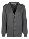 Golden Goose Mélange Logo-print Cardigan In Gray