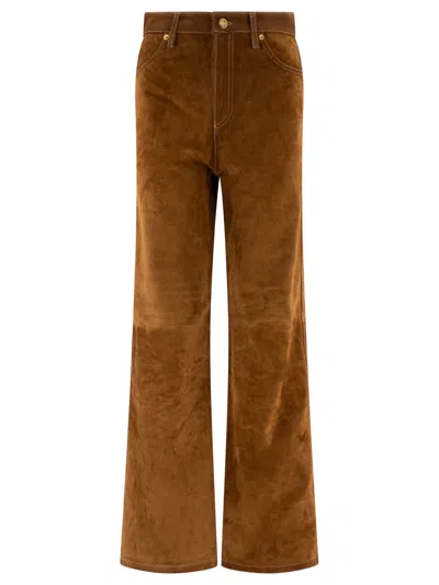 Golden Goose Melany High-rise Leather Pants In Brown