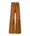 Golden Goose Journey Leather Pant Straight Clothing In Brown