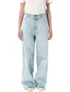 Golden Goose Wide Leg Boyfriend Jeans With Distressed Details