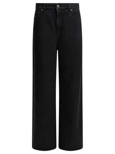 Golden Goose Melody Boyfriend Mid Rise Wide Leg Jeans In Black