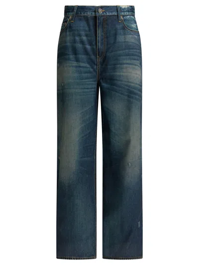 Golden Goose "melody Boyfriend" Wide Leg Jeans In Blue