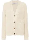 Golden Goose Oversize Cotton Cardigan Raglan Sleeves In Neutrals