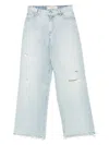 Golden Goose Wide Leg Boyfriend Jeans With Distressed Details In 蓝色