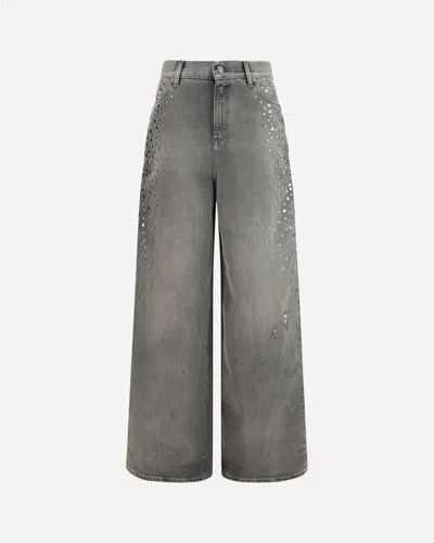 Golden Goose Melody Stud Degraded Jeans In Gray