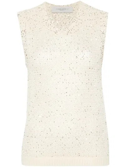 GOLDEN GOOSE MELYSSA SEQUIN-EMBELLISHED KNITTED TOP