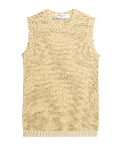 Golden Goose Melyssa Sequin-embellished Knitted Top In White