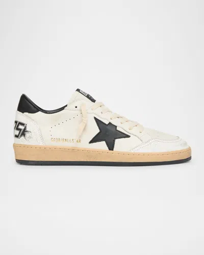 GOLDEN GOOSE MEN'S BALL STAR DISTRESSED LEATHER LOW-TOP SNEAKERS