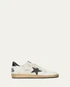 Golden Goose Deluxe Brand Men Ball-star Sneakers In White Nappa With Black Star In Neutral