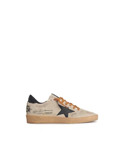 Golden Goose Men's Ball Star In Grey Suede With Black Lear Star And Heel