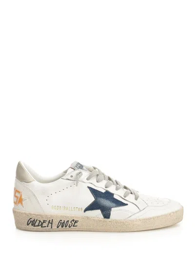 Golden Goose Ballstar Nappa Upper Toe And Spur Suede Star Leather Heel Sneakers Beige In White