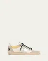 Golden Goose Men's Ballstar Metallic Leather Low-top Sneakers, Exclusive In White/grey