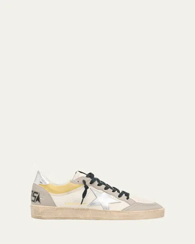 GOLDEN GOOSE MEN'S BALLSTAR METALLIC LEATHER LOW-TOP SNEAKERS, EXCLUSIVE