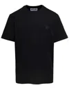 Golden Goose Men Black Crewneck T-shirt With Star Detail On The Front In Cotton Man In Black