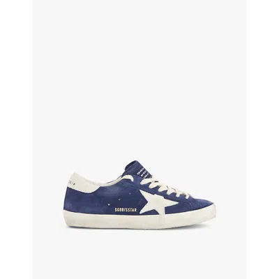 GOLDEN GOOSE MENS BLUE OTHER SUPERSTAR SPUR STAR-PATCH LEATHER TRAINERS EUR 41 / 7 UK
