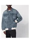 Golden Goose Bomber Blue Washed Effect In Denim