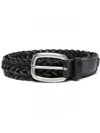 Golden Goose Houston Woven Leather Belt In Nero
