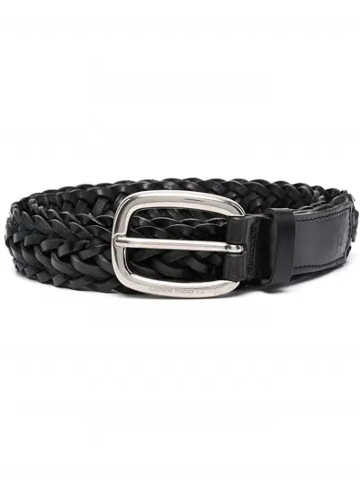 GOLDEN GOOSE MEN'S BRAIDED LEATHER BELT