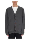 Golden Goose Cotton V-necked Cardigan In Gray
