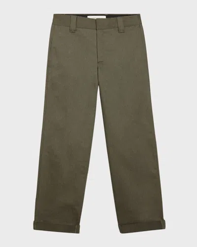 Golden Goose Men's Comfort Cotton Chino Skate Pants In Military Green