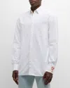 Golden Goose Men's Compact Oxford Logo Sport Shirt In Off White