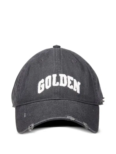 Golden Goose Men's Cotton Baseball Cap With A Lived-in Finish In Gray