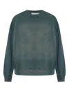 Golden Goose Distressed Faded Black Sweatshirt In Green
