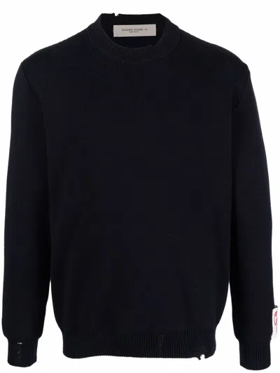 Golden Goose Men Crewneck Sweater In Blue