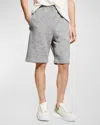 Golden Goose Men's Diego Star Wide-leg Boxing Shorts In Medium Grey Melange/