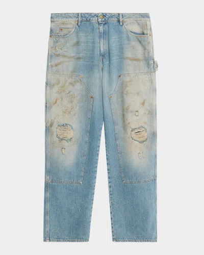 Golden Goose Men's Distressed Sand-washed Painter Jeans In Multi