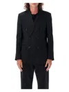 Golden Goose Double Breasted Blazer Wool Gabardine In Black