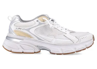 Pre-owned Golden Goose Men's En Goose En Goose Lightstar Sneakers In White/gold