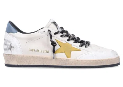 Pre-owned Golden Goose Men's  Ball Star Sneakers In White/honey/water Blue
