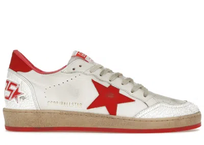 Pre-owned Golden Goose Men's  Ballstar Low Sneakers In White/red