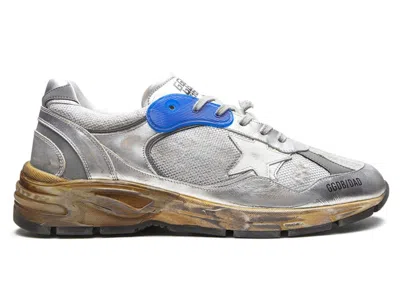 Pre-owned Golden Goose Men's  Dadstar Grey Sneakers In Silver/white/blue