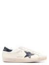 Golden Goose Men 'super-star' White Low Top Sneakers With Embossed Logo And Contrasting Heel Tab In In Multi