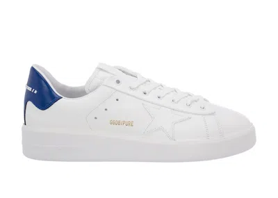 Pre-owned Golden Goose Men's  Purestar Leather Sneakers In White/bluette