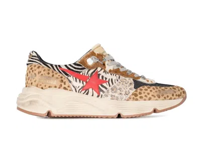 Pre-owned Golden Goose Men's  Running Sole Safari Print Sneakers In Multi